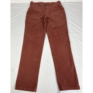 Marine Layer Men's 32x30 Breyer Relaxed Utility Corduroy Pants Henna Rust